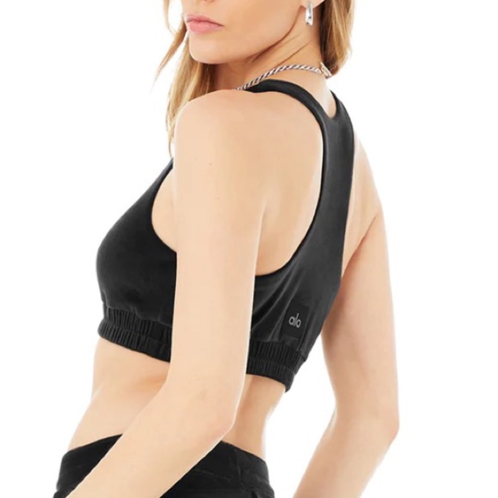 ALO Velour Glimmer Scoop Neck Bra sz M - Picture 2 of 8